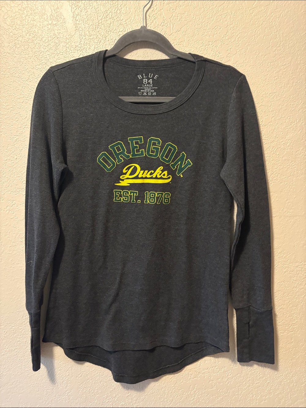 Oregon Duck UO waffle long sleeve top women’s Large
